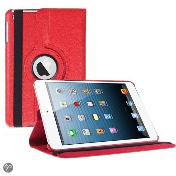 Merkloos iPad Mini 3 hoesje Multi-stand Case 360 graden draaibare Beschermhoes rood