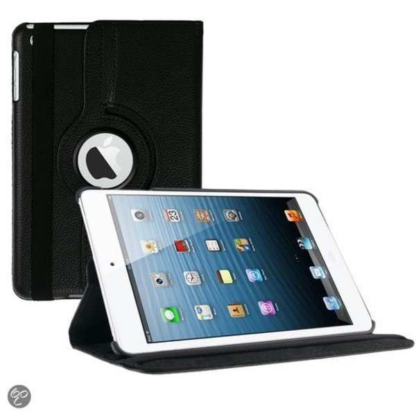 Merkloos iPad Mini 1 / 2 / 3 hoesje Multi-stand Case 360 graden draaibare Beschermhoes zwart