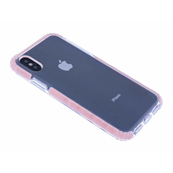 Merkloos iPhone X / Xs Premium Transparent & Anti Shock TPU Hoesje Roze