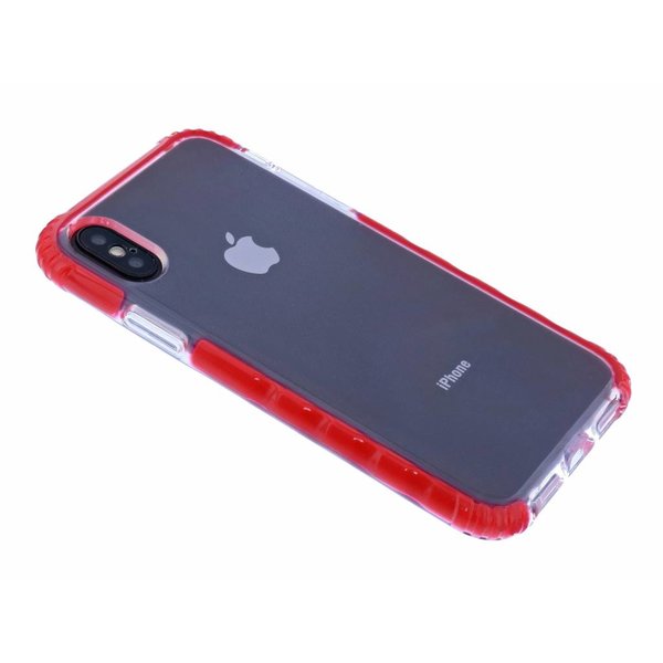 Merkloos iPhone X / Xs Premium Transparent & Anti Shock TPU Hoesje Rood