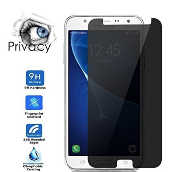 Merkloos Privacy Glazen Screenprotector / Anti Spy Tempered Glass voor Samsung Galaxy J3 2017