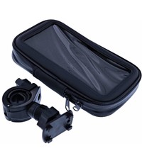 Merkloos Zwart Fiets Houder Universeel Waterdicht & Shockproof Large Hoesje Samsung Galaxy A6 (2018)