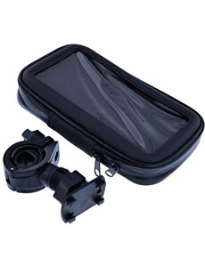 Merkloos Zwart Fiets Houder Universeel Waterdicht & Shockproof Large Hoesje Samsung Galaxy A6 (2018)