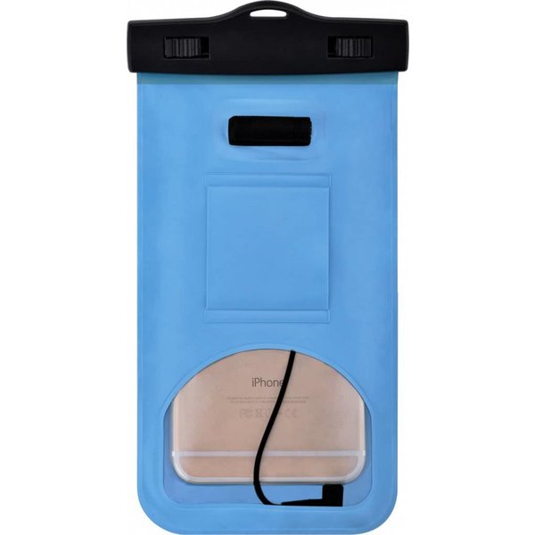 Merkloos Neon Multi Functional Waterdichte hoesje Pouch Met Audio Jack Samsung Galaxy A6 Plus (2018) Blauw