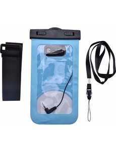 Merkloos Neon Multi Functional Waterdichte hoesje Pouch Met Audio Jack Motorola Moto G6 Play Blauw