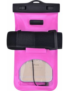 Merkloos Neon Multi Functional Waterdichte hoesje Pouch Met Audio Jack LG Q7 Roze
