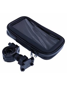 Merkloos Zwart Fiets Houder Universeel Waterdicht & Shockproof Large Hoesje Samsung Galaxy J7 Prime 2