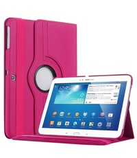 Merkloos Samsung Galaxy Tab 4 10.1 T530 Tablet draaibare case cover hoesje Pink / Roze