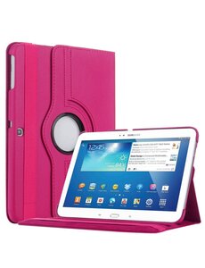 Merkloos Samsung Galaxy Tab 4 10.1 T530 Tablet draaibare case cover hoesje Pink / Roze