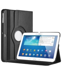 Merkloos Samsung Galaxy Tab 4 10.1 T530 / T533 VE Tablet draaibare case cover hoesje Zwart