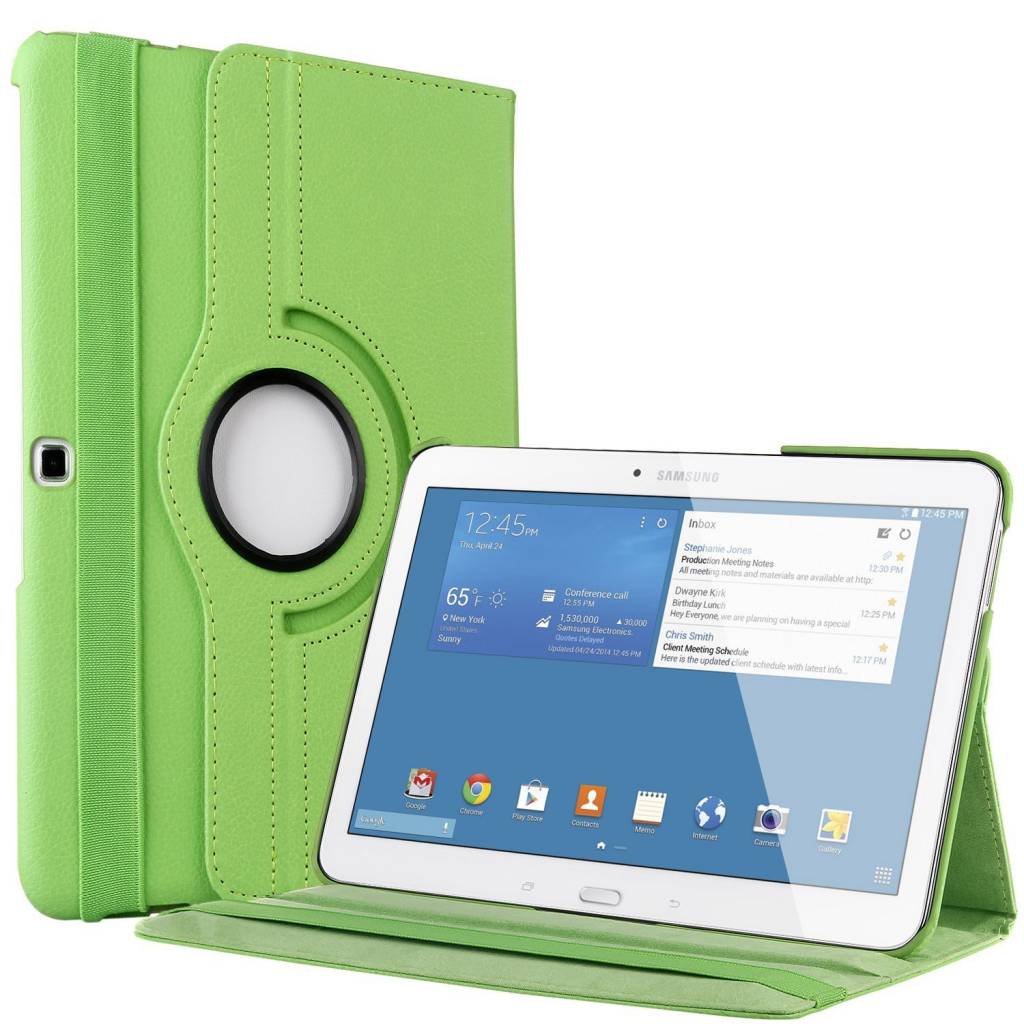 compromis optie kwaadaardig Samsung Galaxy Tab 4 10.1 T530 Tablet draaibare case cover hoesje Met Groen  - Phonecompleet.nl