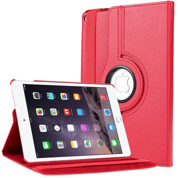 Merkloos Apple iPad Air 2 Case, 360 graden draaibare Hoes, Cover - Rood