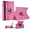 Merkloos Luxe 360 graden Protect cover case voor iPad 2 / 3 / 4 Licht Roze