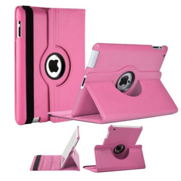 Merkloos Luxe 360 graden Protect cover case voor iPad 2 / 3 / 4 Licht Roze