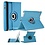 Merkloos Luxe 360 graden Protect cover case voor iPad 2 / 3 / 4 Licht Blauw