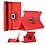 Merkloos Luxe 360 graden Protect cover case voor iPad 2 / 3 / 4 Rood