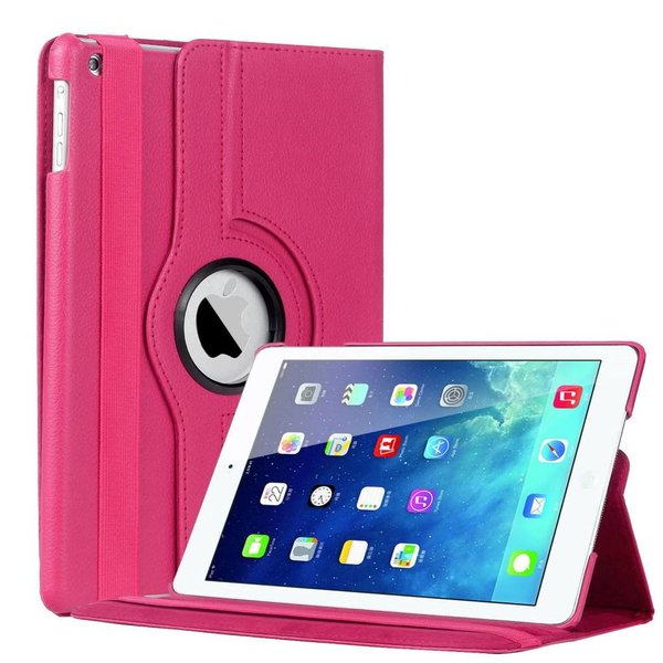 Merkloos Apple iPad Air 360 Graden hoesje Stand Case Roze / Pink