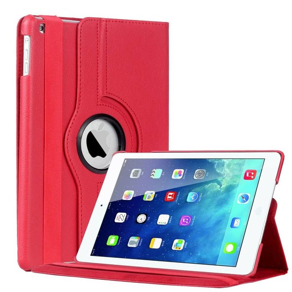 Merkloos Apple iPad Air Luxe hoesje Rotatie Beschermhoes Rood