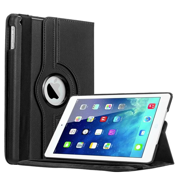Merkloos iPad Air Luxe 360 Graden Rotatie hoesje Case Zwart