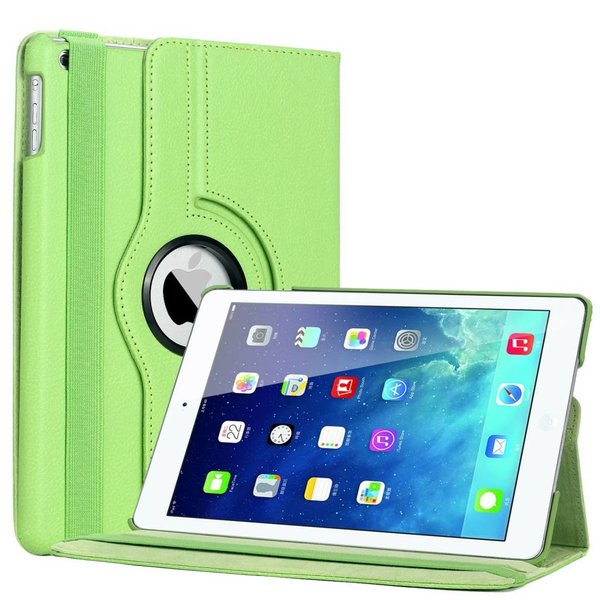 Merkloos iPad Air 360 Rotatie Hoes, Cover, Case - Groen