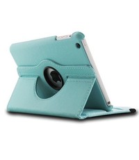 Merkloos iPad Mini / Mini 2 Case, 360 Graden Draaibare hoesje Licht Blauw