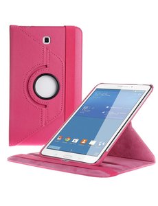 Merkloos Samsung Galaxy Tab 4 8.0 T330 Tablet draaibare case cover hoesje Pink / Roze