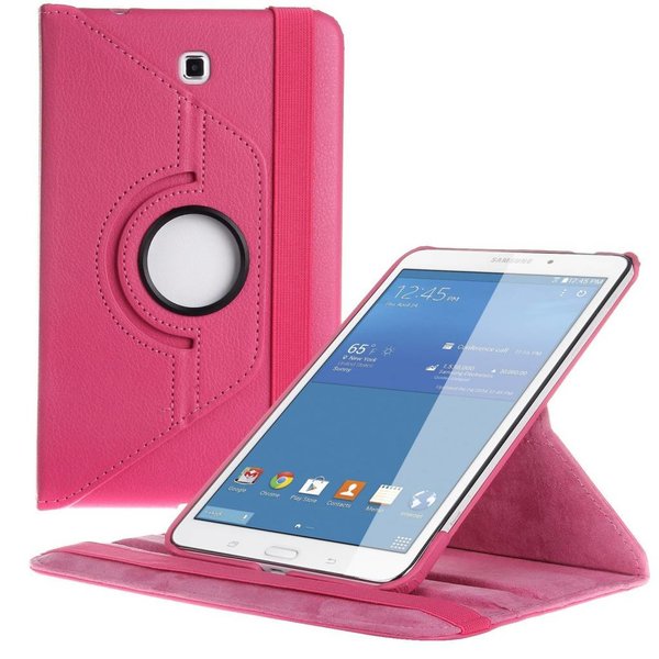 Merkloos Samsung Galaxy Tab 4 8.0 T330 Tablet draaibare case cover hoesje Pink / Roze