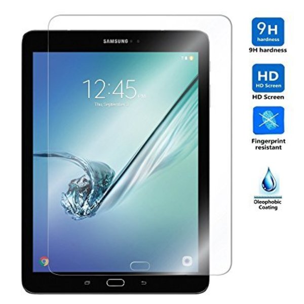 Merkloos Samsung Galaxy Tab S3 (9.7) 2Pack Tempered Glass Transparant Screenprotector  T825