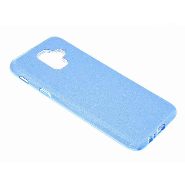 Merkloos Samsung Galaxy S9+(Plus) Blauw Glitter TPU Back Cover Hoesje