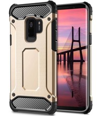 Merkloos Samsung Galaxy A6+ Plus (2018) Anti Shock Dual Layer Hybrid Armor hoesje goud