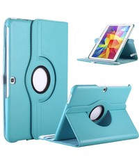 Merkloos Samsung Galaxy Tab 4 10.1 T530 Tablet draaibare case cover hoesje Licht Blauw