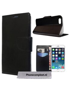 Merkloos iPhone 6 (6 4,7 inch) boek case silicone hoesje zwart