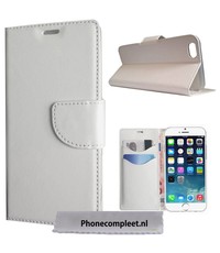 Merkloos iPhone 6 (6 4,7 inch) boek case silicone hoesje wit