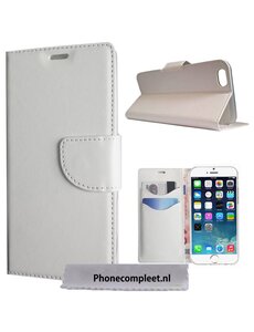 Merkloos iPhone 6 (6 4,7 inch) boek case silicone hoesje wit