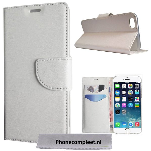 Merkloos iPhone 6 (6 4,7 inch) boek case silicone hoesje wit