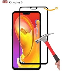 Merkloos OnePlus 6 Anti-Shock / Shatter-proof Full cover Screenprotector / Tempered Glass Zwart