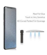 Merkloos Samsung Galaxy Note 8 UV liquid Curved Tempered Glass full cover met UV lampje