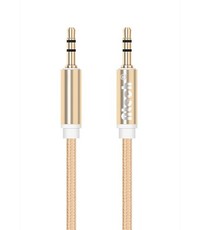 Merkloos AUX Stereo Kabel 3.5mm Jack - 1 Meter Goud