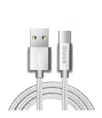 Merkloos USB type-C Kabel 1 meter Oplaadkabel / Datakabel universeel voor alle Type-C Apperaten Zilver