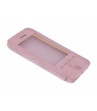 OU case OU Case Rose Goud Wood look Window Cover Hoesje voor iPhone 5 / 5S / SE