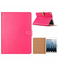 Merkloos iPad 9.7 inch (2018) / (2017) Roze Booktype Kunstleer Hoesje Met Pasjesruimte