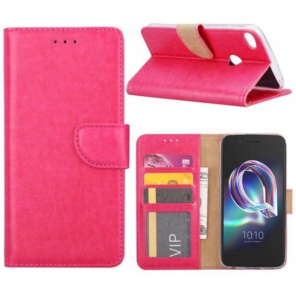 Merkloos Alcatel A7 Portemonnee hoesje / book case Pink
