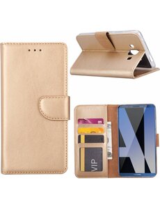 Merkloos Huawei Mate 10 Portemonnee hoesje / book case Champagne Goud