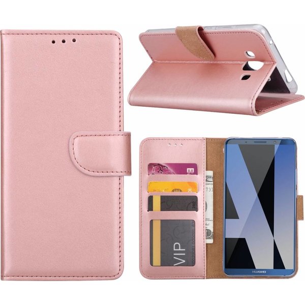 Merkloos Huawei Mate 10 Portemonnee hoesje / book case Rose Goud