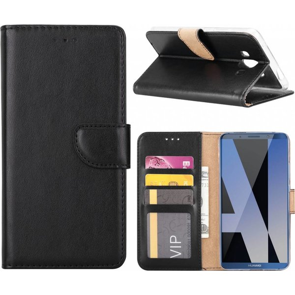 Merkloos Huawei Mate 10 Portemonnee hoesje / book case Zwart