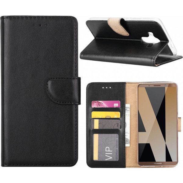 Merkloos Huawei Mate 10 Pro book case / Portemonnee hoesje Zwart