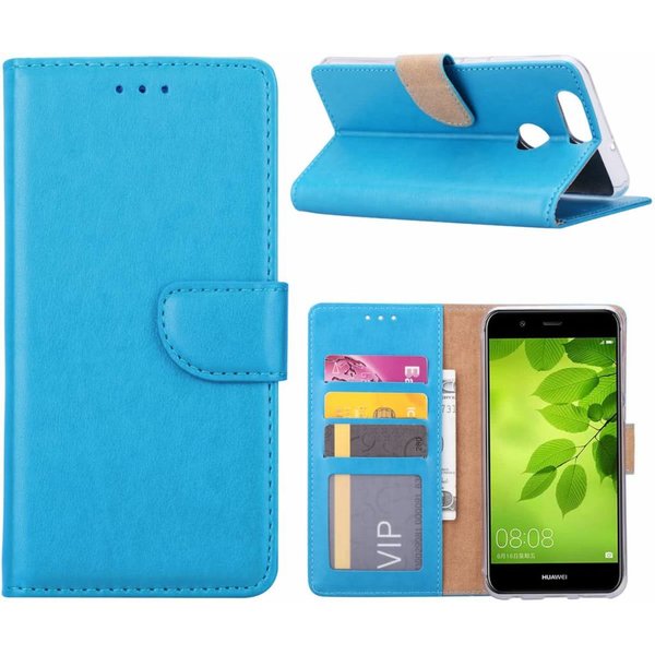 Merkloos Huawei Nova 2 Plus Portemonnee hoesje / book case Blauw