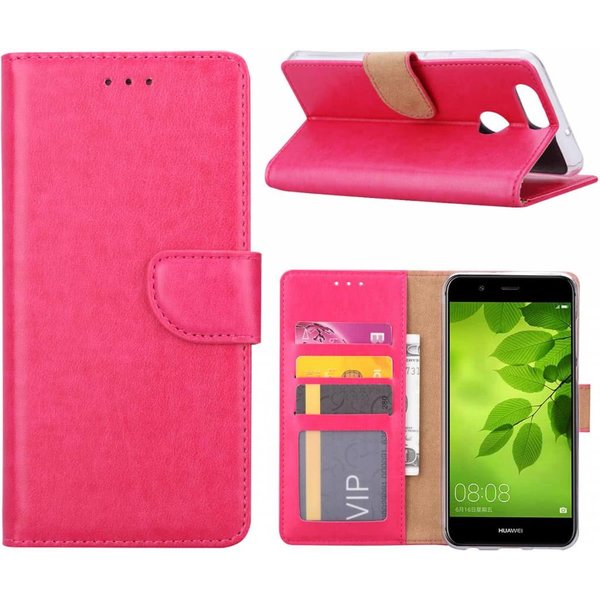 Merkloos Huawei Nova 2 Plus Portemonnee hoesje / book case Pink