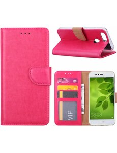 Merkloos Huawei Nova 2 Portemonnee hoesje / book case Pink