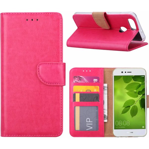 Merkloos Huawei Nova 2 Portemonnee hoesje / book case Pink